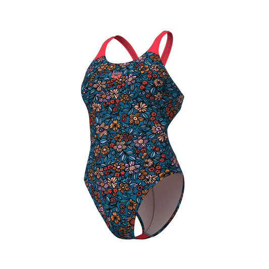 women's arena micro floral swimsuit swim tech back