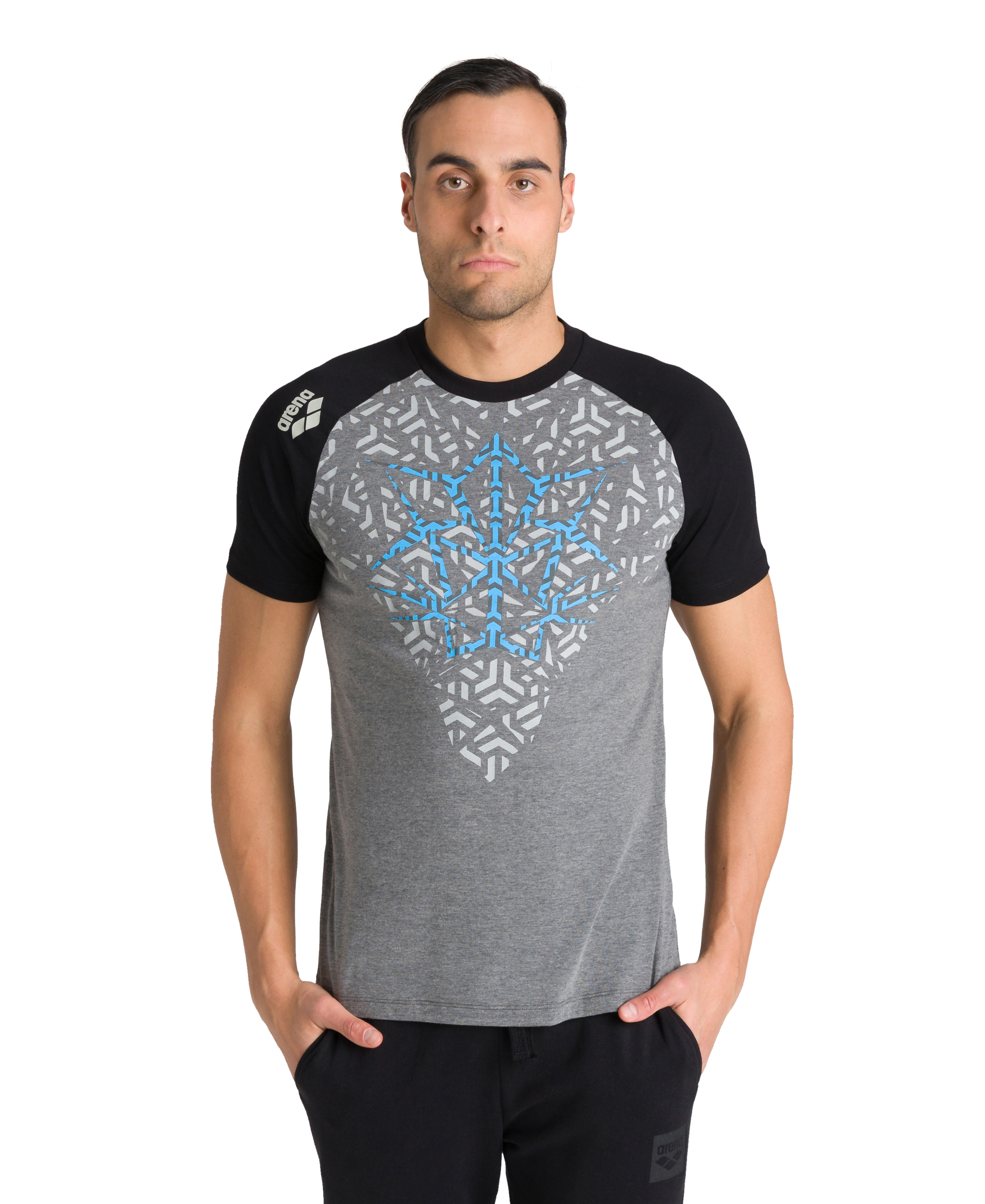 dark grey melange/ black