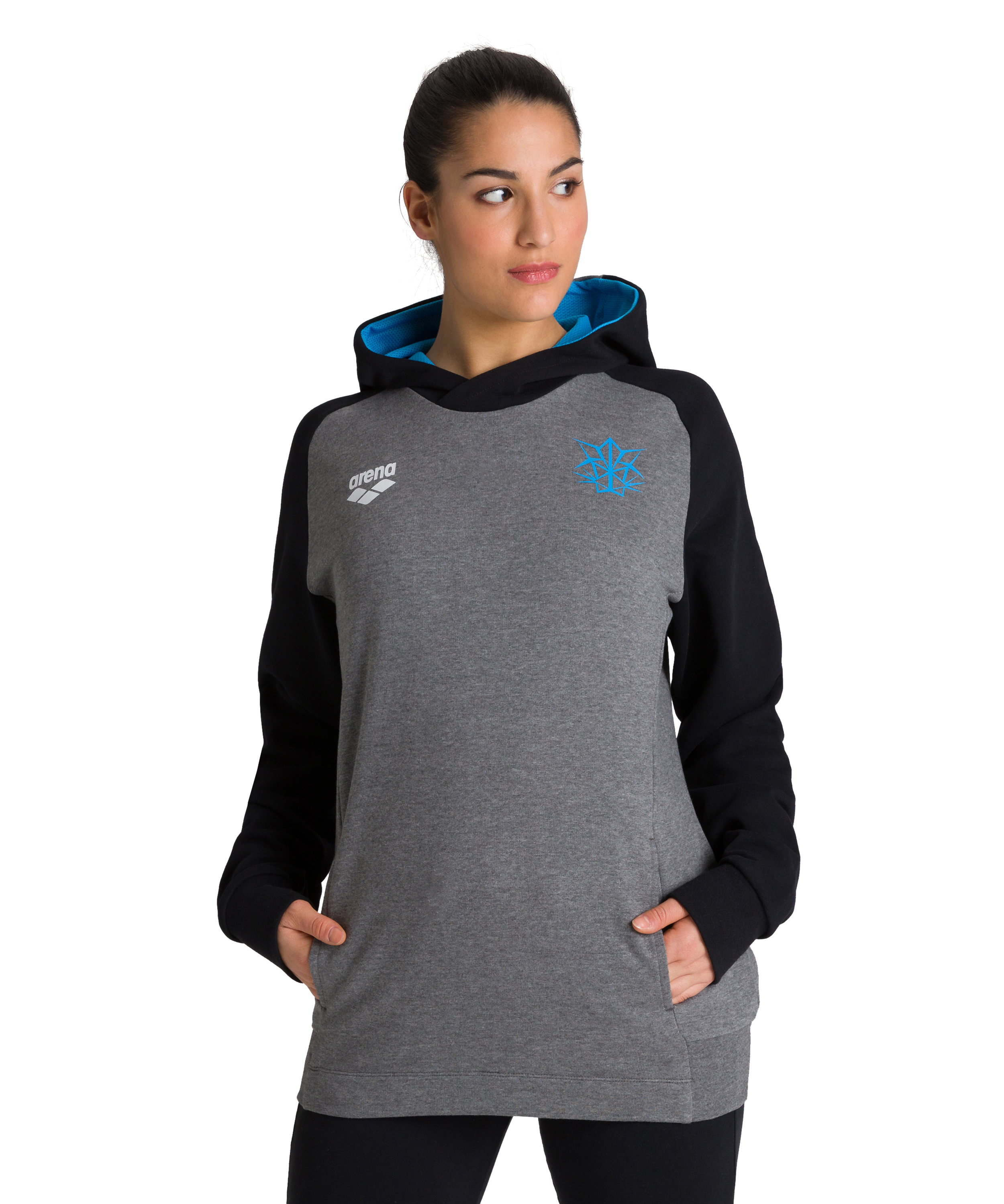 dark grey melange/black