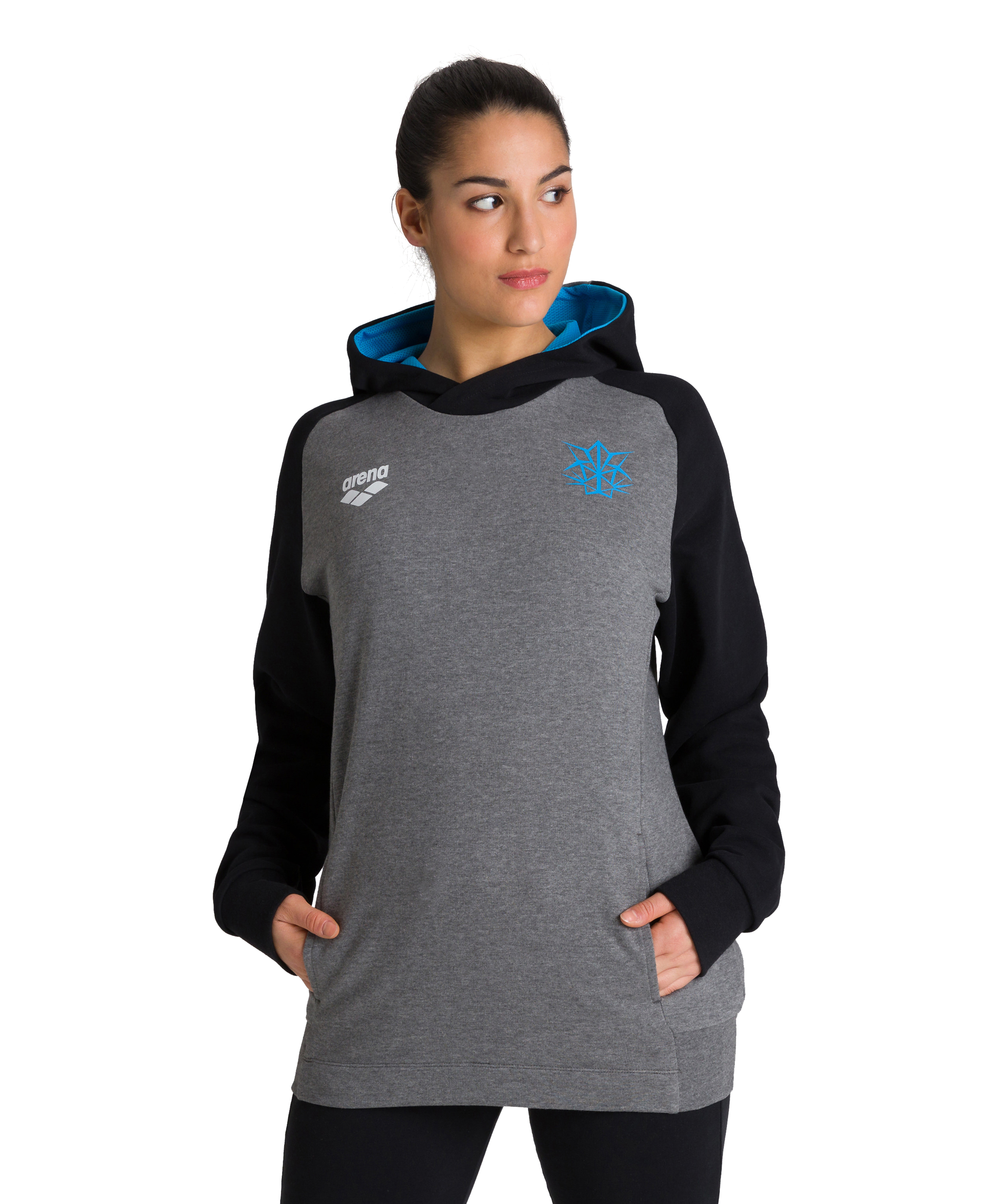 dark grey melange/black