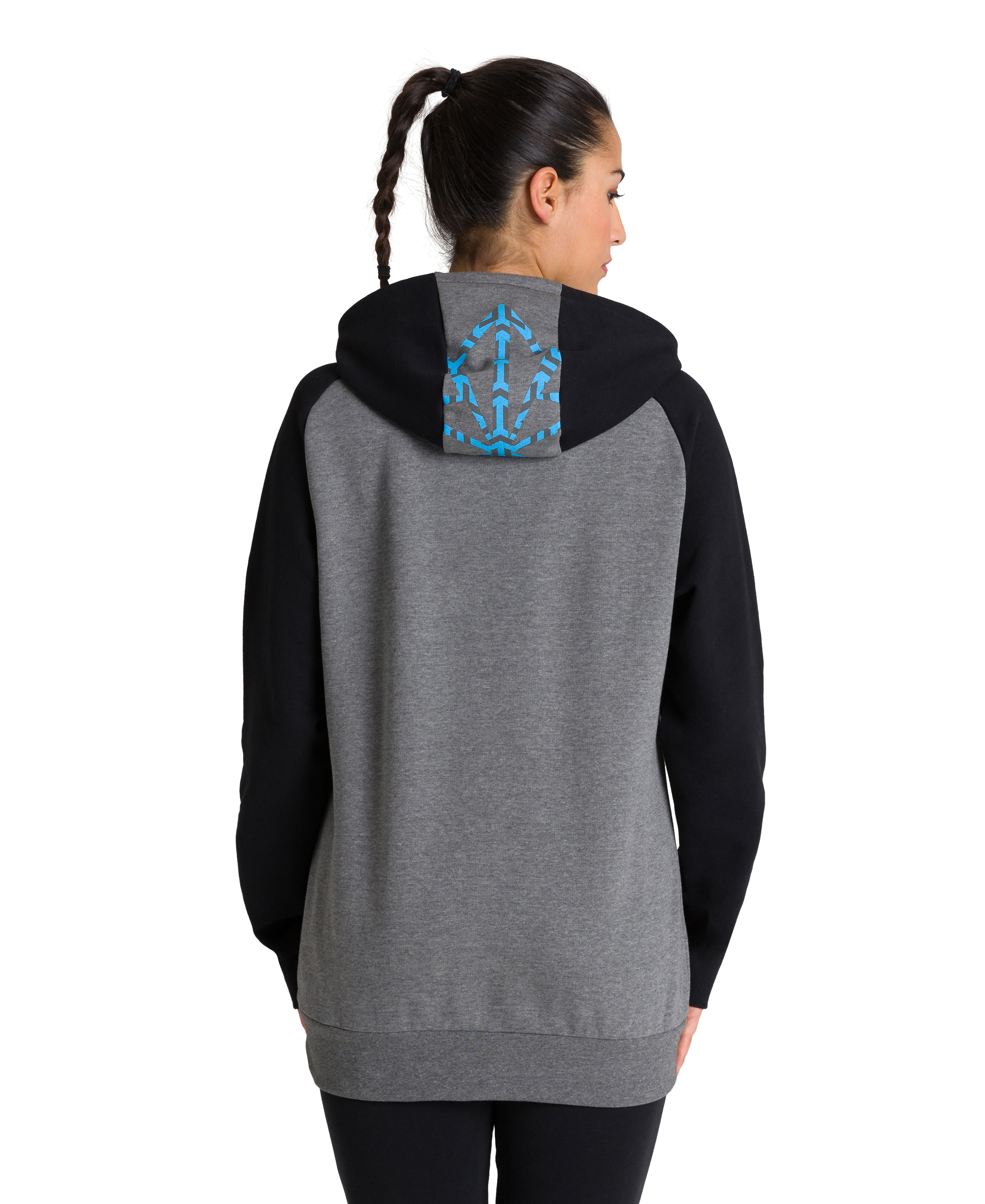 dark grey melange/black