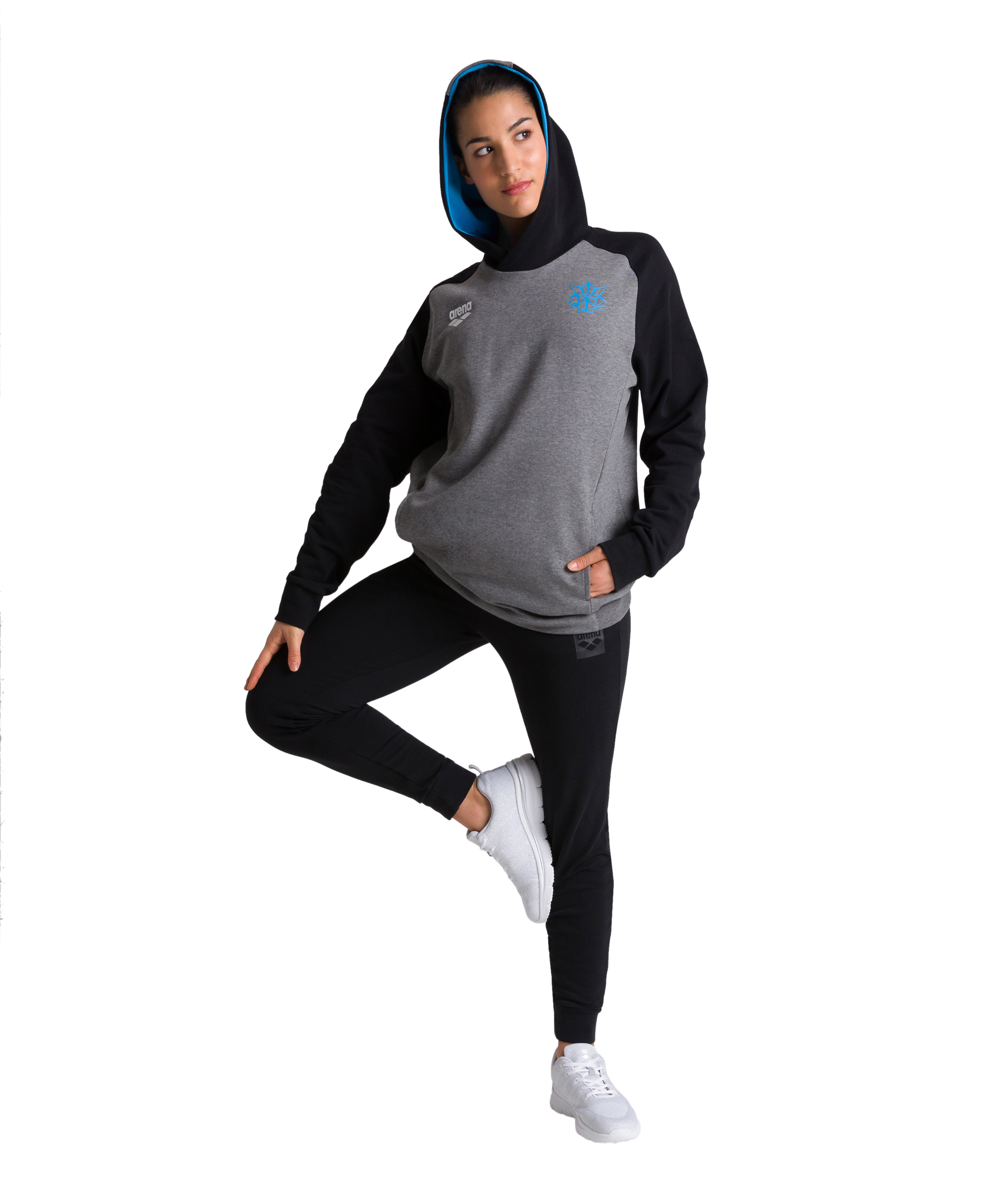 dark grey melange/black