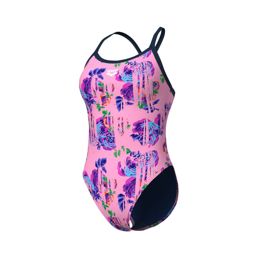 women's arena rose texture swimsuit xcross back