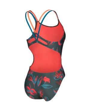 women's arena floral swimsuit lace plus back