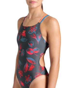 women's arena floral swimsuit lace plus back