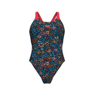 women's arena micro floral swimsuit swim tech back