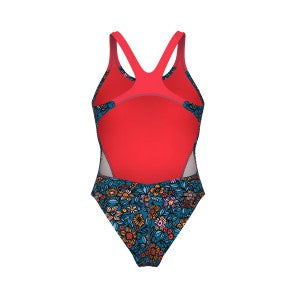 women's arena micro floral swimsuit swim tech back