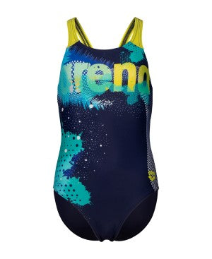 girl's arena light tricks swimsuit swim pro back