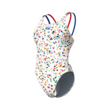 women's arena confetti swimsuit swim tech multi