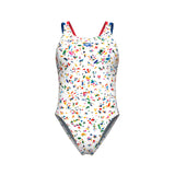 women's arena confetti swimsuit swim tech multi