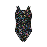 women's arena confetti swimsuit swim tech multi